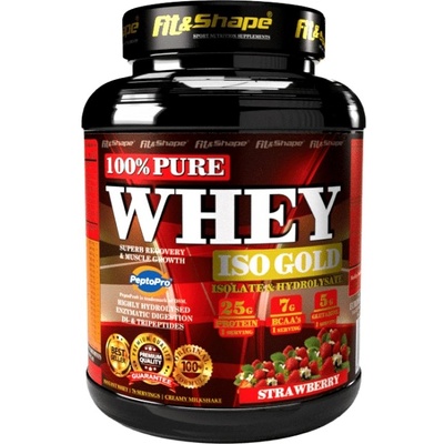 Fit & Shape Pure WHEY ISO GOLD | 82% + PeptoPro [2270 грама] Ягода