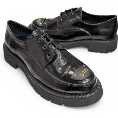 GNStyle ДАМСКИ ОБУВКИ С ВРЪЗКИ ОТ ЧЕРЕН ЕСТЕСТВЕН ЛАК С МОДЕРЕН ИТАЛИАНСКИ ДИЗАЙН