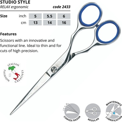 Kiepe TWO STARS Studio style 2433 profesionálne kadernícke nožnice Studio style 2433 veľkosť 5,5"