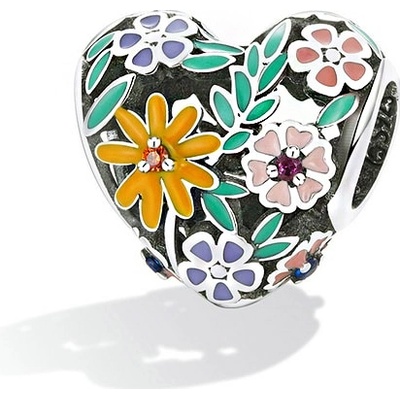 P&J Jewellery Stříbrný přívěsek Rozkvetlé srdce SB103
