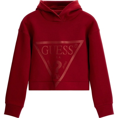 GUESS Спортен суичър без цип за момиче в бордо с лого Guess