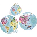 Janod obojstranné Zemeguľa v okrúhlom kufríku 208 dielov