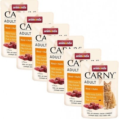 Carny Cat Adult hovězí a kuřecí 6 x 85 g