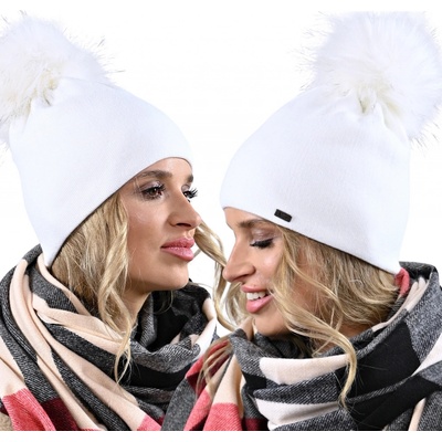Fashionweek dámská zimní čepice s bambulí ZIZI15/A13 bílá
