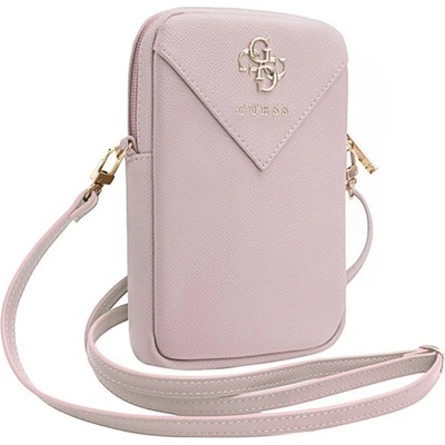 Guess PU Grained 4G Metal Logo se Zipem Pink – Zboží Živě