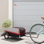 vidaXL Ремарке за велосипед, черно и червено, 30 кг, желязо (94034)