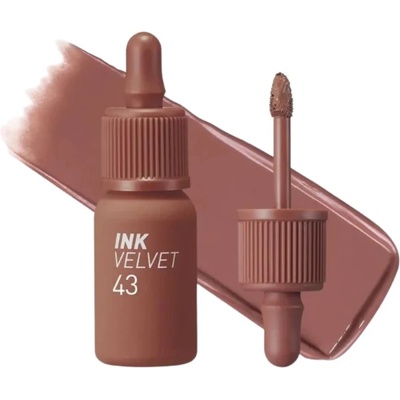 Peripera Ink The Velvet 43 Caffeine Nude sametový tint na rty pro dlouhotrvající barvu a hydrataci 4 g