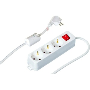 Sono Разклонител Sono 3КХ1.5 White, 3 гнезда, 1.5m кабел, бутон за вкл. /изкл. , бял