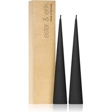 ester & erik cone candles raw black 2 x 25 cm