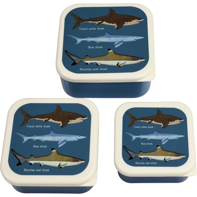 Rex London Тъмносини детски кутии за храна 3 бр. Sharks - Rex London (29497)