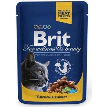 Brit Premium Cat Pouches Chicken Chunks for Kitten 24 x 100 g