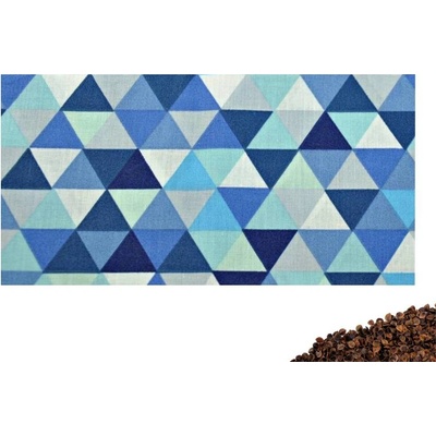 VFstyle nahřívací polštářek bederní s pohankovými slupkami 50x20 cm Triangles modré
