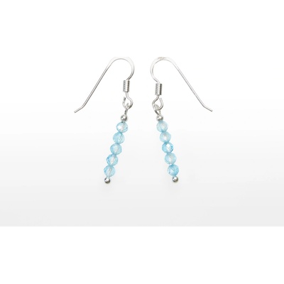 SVĚT KAMENŮ s.r.o. Stříbrné náušnice topaz modrý fazetovaný 3 mm 00257558