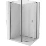 Mexen Mist L асиметрична петостранен душ кабина 90x80 см прозрачна в цвят gun (8A8L-090-080-66-00)