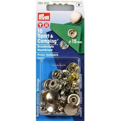 Knoflík stiskací SPORT a Camping15 mm NIKL náhradní sada