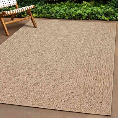 Pure Line Home Килим zizur, имитация на юта, правоъгълна шарка, за закрито и открито, кафяв
