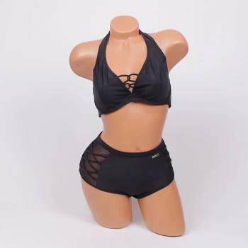 Image 1 of Стилен бански в черен цвят с висока талия - чашка С