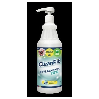 CleanFit ETYLALKOHOL 70% gél s vôňou sviežich citrónov 300 ml