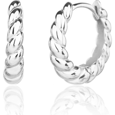 Bealio 14200 stříbrné náušnice KROUŽKY propletené 13 mm 03-14200-4275