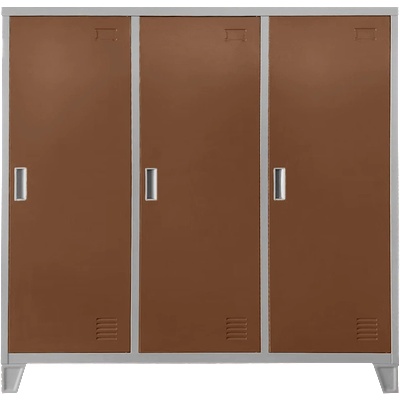 Carmen Метален шкаф Carmen CR-1605-3 JZ - сив / светлокафяв (3580179_7)