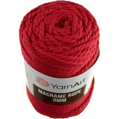 Macrame Rope 773 červená 3 mm