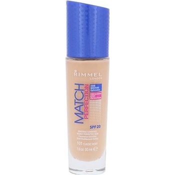 Rimmel London Match Perfection SPF20 tekutý make-up 101 Classic Ivory 30 ml
