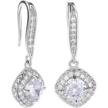 HARAHU Обеци pa-32649 - Сребърен / Кристалов kp32649 (pa-32649)