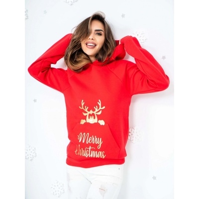 MERRY CHRISTMAS mikina 04 červená
