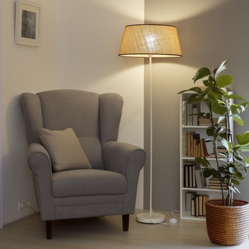 Brilagi - LED подова лампа CERIA 1xE27/40W/230V Ø 50 см бежова/бяла (BG2945)