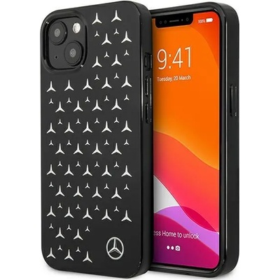 Mercedes-Benz Луксозен Калъф за iPhone 13, Mercedes-Benz Silver Star Case, Черен (MEHCP13MESPBK)
