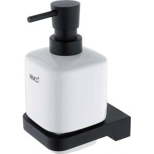 Nimco Maya - Дозатор за сапун с държач, бял/черен мат MAC 29031K-T-90 (MAC 29031K-T-90)
