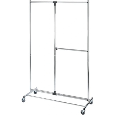 Sivý kovový teleskopický pojazdný stojan na oblečenie Profissimo – Wenko
