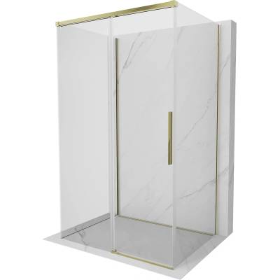 Mexen Rox-3S Тристенна плъзгаща се душ кабина 115 x 70 см, прозрачна, златна (8C2-115-070-50-00-3S)