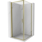 Mexen Exo-B разтваряща се душ кабина 95 x 95 см, прозрачна, златна - 817-095-095-50-00 (817-095-095-50-00)