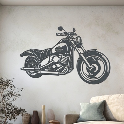 dřevo života Dřevěný obraz motorky Chopper Rozměry (cm): 60x38, Zvolte barvu dekoru: Antracitová
