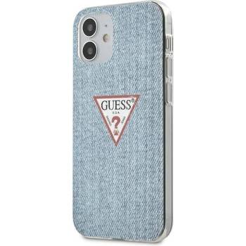 GUESS Калъф Guess GUHCP12SPCUJULLB TPU Denim Triangle за iPhone 12 Mini, светло син (GUE000847)