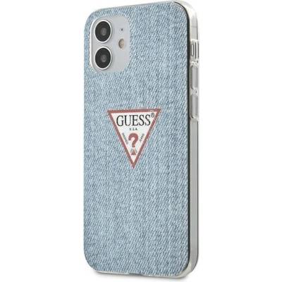 GUESS Калъф Guess GUHCP12SPCUJULLB TPU Denim Triangle за iPhone 12 Mini, светло син (GUE000847)