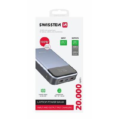 SWISSTEN POWER BANK 20000 mAh 100W POWER DELIVERY PRO NOTEBOOKY 22013932