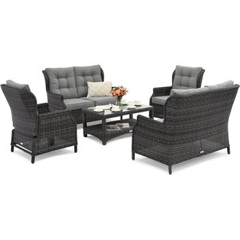 Garden Point ексклузивен комплект мебели от техноратан Malaga Coffee 6 антрацит (GAP1198-9)