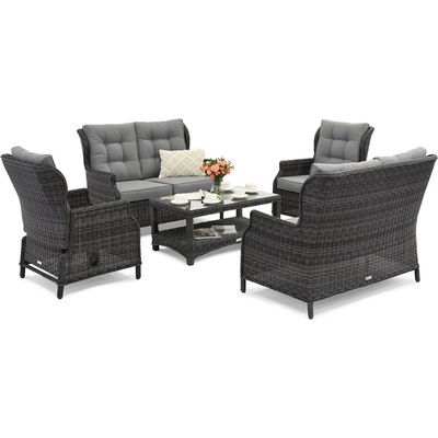 Garden Point ексклузивен комплект мебели от техноратан Malaga Coffee 6 антрацит (GAP1198-9)