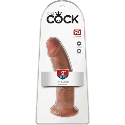 King Cock 9 realistické dildo s přísavkou 23 cm tmavý přírodní