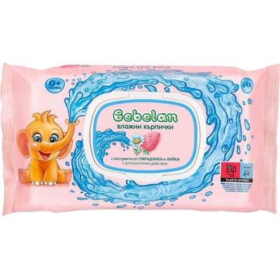Bebelan Влажни кърпички Bebelan - Смрадлика и лайка, 12 х 64 броя (3800232578493)