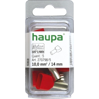 270798/5 Dutinka dvojitá izolovaná 10 mm2, 14 mm, červená, SmallPack, Haupa