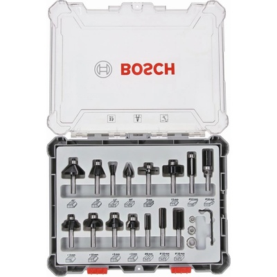 Sada fréz, stopka 6 mm, 15 kusov Bosch Accessories 2607017471