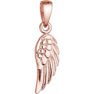 Evolution Group Pozlacený stříbrný přívěsek andělské křídlo 64088 rose gold