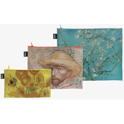 Loqi Vincent Van Gogh taštičky na zips Sunflowers Self-Portrait Almond Blossom 3 ks