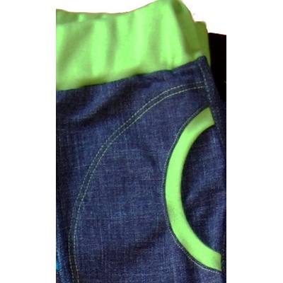 Došupliku Kalhoty potisk jeans zelené