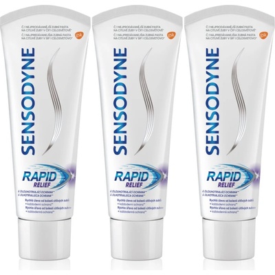 Sensodyne Rapid Cool Mint паста за зъби с флуорид за чувствителни зъби 3x75ml