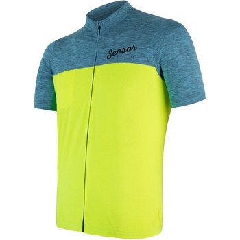 Sensor MOTION pánský krátky rukáv celozip modrá/žlutá