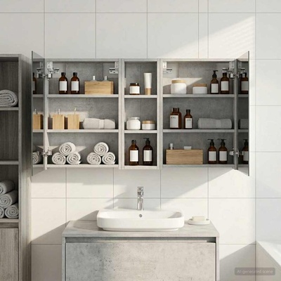 vidaXL Комплект шкафове за баня с рафт 3 pcs 100 x 10, 5 x 60, 5 см (3403699)